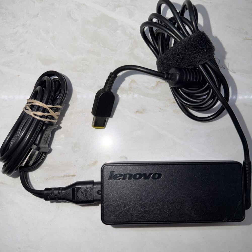 Lenovo ADLX65NLC2A 20V 3.25A 65W Yellow Square Tip AC Adapter TESTED WORKING